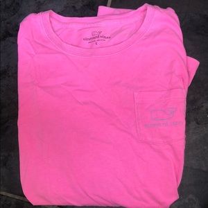 vineyard vines hot pink long sleeve tee